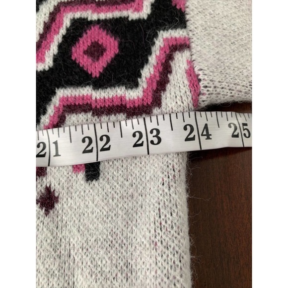 Torrid 1 dropped sleeve nordic print knitted soft Sweater sz 1X Tunic Pink Black - Picture 5 of 7